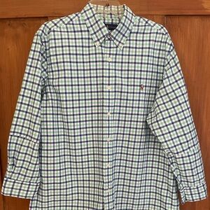 Men’s Ralph Lauren Navy Bluee Green Check Shirtt XL